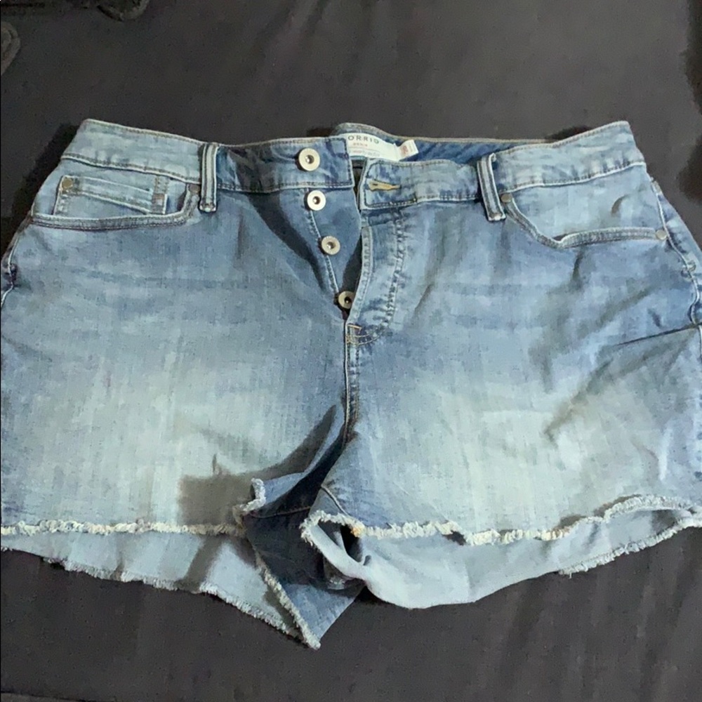 High waisted jean shorts